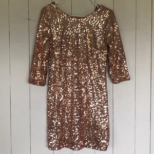 Sequin gold shift dress